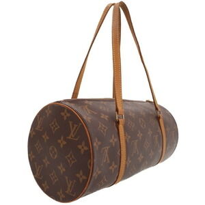 Louis Vuitton Papillon Monogram Leather Bag Shoulder Brown
